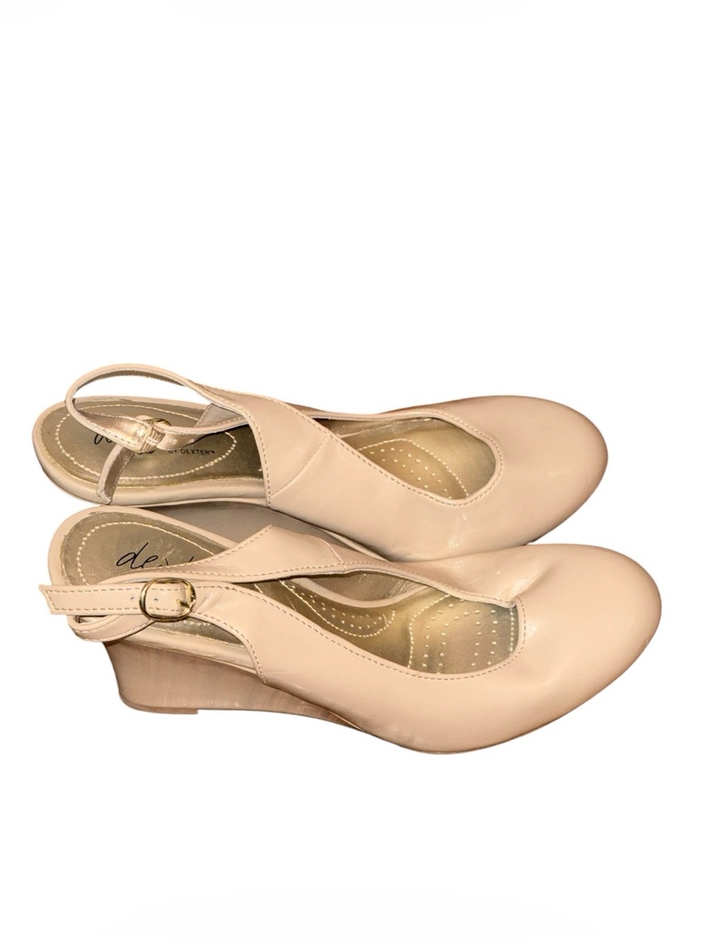 💎💎dexflex comfort Nude Slingback Low Wedge Pumps💎💎